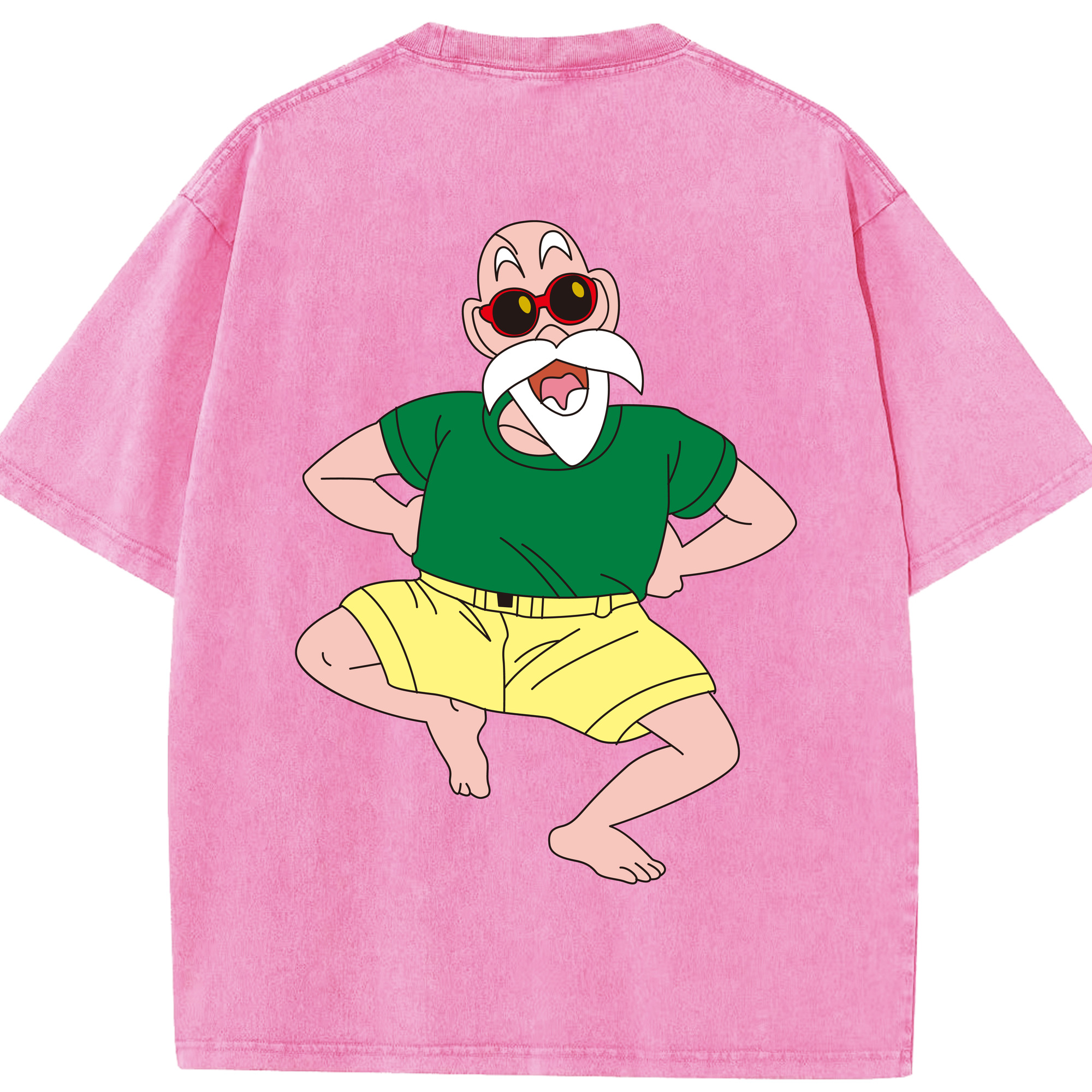 （画像用） ドラゴンボール 亀仙人（かめせんにん） DRAGON BALL Master Roshi Kame Sennin 綿100% ヴィンテージ風 半袖Tシャツ（背面プリント）